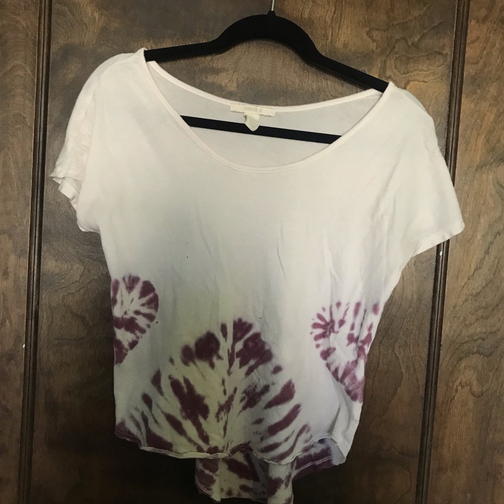 White and Purple Tie Dye Shirt